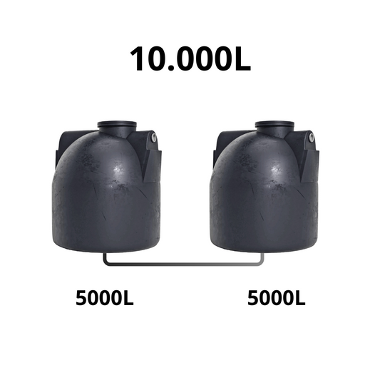 Regenwaterput 10.000L -  2x 5000L Rond